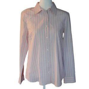 Izod Pink With dark stripes blouse Size M